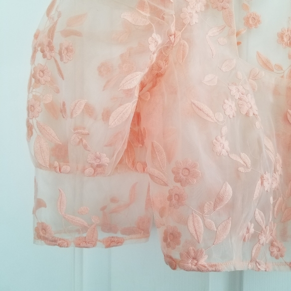 ⭐HOST PICK⭐ZARA Peach Organza Puff Sleeve Crop Top - Picture 4 of 11